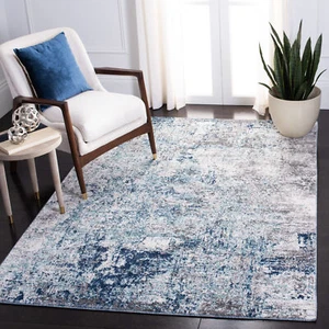 Safavieh Power Loomed Aston Collection Light Blue / Grey Area Rugs - ASN705M - Picture 1 of 28