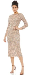 Mac Duggal Gown Dress Size 22 Beaded Sequined Illusion Sheath Dress 5521 $498 - Picture 1 of 17