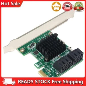 PCI Express 1X to SATA3.0 4 Port Riser PCI-E X1/X4/X8/X16 Expansion Adapters - Afbeelding 1 van 8