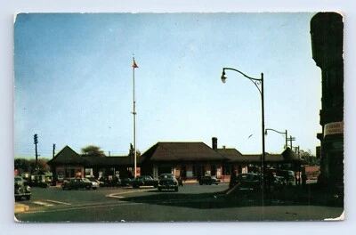 Erie Train Station Depot Rutherford New Jersey Postcard VTG NJ Pontier - Image 1 of 2