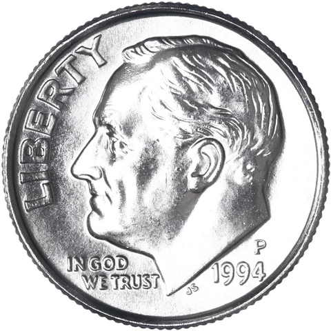 1994 P Roosevelt Dime BU US Coin Cover