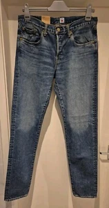Pantalones de mezclilla cónicos regulares azules mano izquierda Edwin Kaihara Yoshiko talla W32 L34 nuevos - Imagen 1 de 16