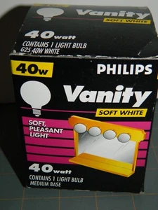 Philips 40G25/W Globe Vanity Bulbs 40W Soft White - FREE SHIP - Picture 1 of 3