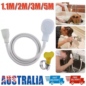 1-5m Push-On Spray Shower Head Bath Sink Tap Attachment Hose Soft Tube Pet Kids - Picture 1 of 16