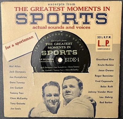 Greatest Moments in Sports 33 1/3 RPM 1955 Gillette Razor Record - Image 1 of 4