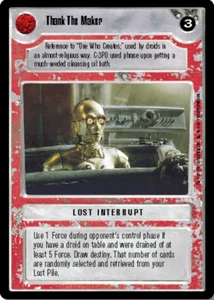 Star Wars CCG Limited Premiere BB M/NM Thank The Maker - Picture 1 of 1