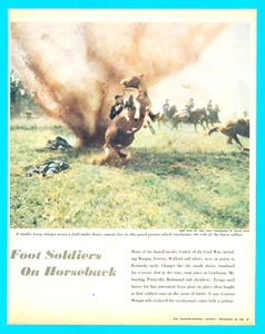 1960 Kentucky Civil War magazine art print horse soldier horse battle - Picture 1 of 4