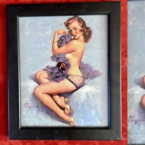 Vintage 60’s Framed ELVGREN Pinup Girl Calendar Page Print - Picture 1 of 7