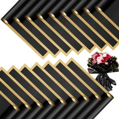 25 Sheets Black Waterproof Floral Wrapping Paper for Graduation Money Bouquet - Image 1 of 4