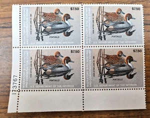 #RW50 1984 FEDERAL DUCK STAMP PLATE BLOCK 4 MNH PINTAILS - Picture 1 of 2