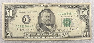 1950 Philadelphia $50 Note BL15 - Picture 1 of 2