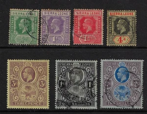 Sierra Leone misc KGV Scott 108, 115, 116, 122-124, 128 CV$25.10,    (a7557 - Picture 1 of 3