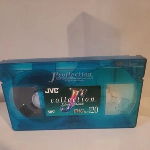 BLANK VHS TAPE Sky Blue Clear Plastic JVC J'Collection EHG T-120 - Picture 1 of 4