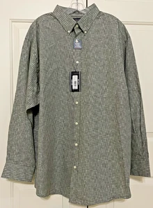 NWT Roundtree & Yorke size 2XB green button up long sleeve shirt men's - Picture 1 of 9