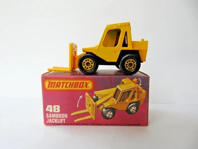MATCHBOX SUPERFAST No.48 SAMBRON JACKLIFT MINT IN K BOX 1977-81 YELLOW HUBS - Image 1 of 4