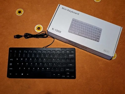 Tastiera per PC computer USB - Mini Keyboard K-1000 nero NUOVA mai usata - Immagine 1 di 2