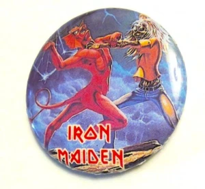 Vintage 1980s IRON MAIDEN  1.25" pin pinback button badge - Picture 1 of 3