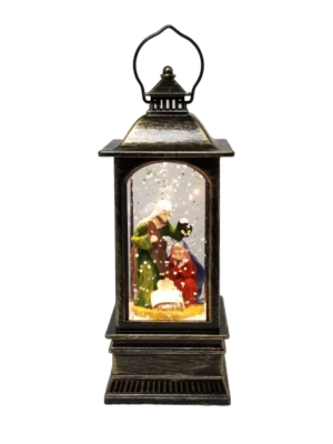Christmas Light Up Snow Globe Santa Ornament Lantern Decoration Holiday Gift - Image 1 of 4