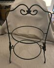Vintage Longaberger Foundry Black Wrought Iron 2 Tier Plate / Pie Stand