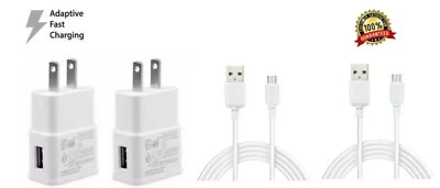 2 Set Wall Charger+Charging Cable Cord For Samsung Galaxy S7 J3 J7 Phone White - Image 1 of 2