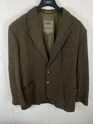 VINTAGE Le Collezioni STRUCTURE Men’s Brown Wool Blend Tweed Jacket Large - Image 1 of 4