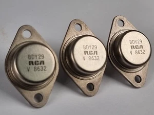 3x RCA BDY29 NPN Power Transistors TO-3 NOS Matched 8632 High Current Audio - Picture 1 of 5
