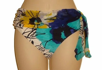 Biquíni feminino Be Creative azul floral cintura média tamanho 12 novo - Imagem 1 de 4