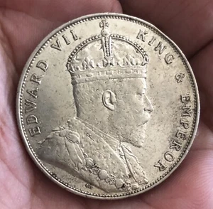 1908 Straits Settlements Silver Dollar $1 Gorgeous High Grade Example - Picture 1 of 2