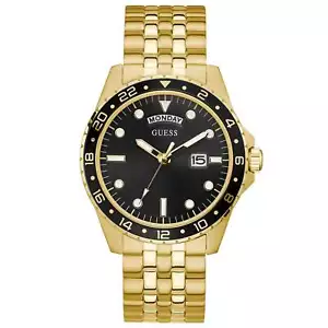 Guess Watch GW0220G4 Men's Gold 43mm Stainless Steel Date Black Dial - Picture 1 of 3