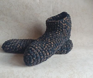 Crochet unisex wool slippers /Eco-friendly socks /Size USA 10-11,shoes - Picture 1 of 5