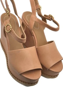 Chloe’ ,size 7,Buckled wedge sandals marca color natural - Picture 1 of 10