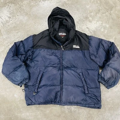 First Down Puffer Jacket Vintage Black & Blue Mens XL Duck Down Logo - Image 1 of 4