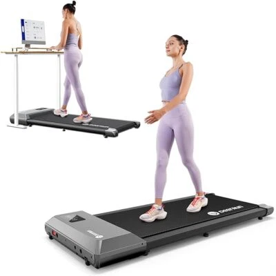 DEERRUN Under Desk Treadmill Walking Pad Treadmill 300 lb Capacity with Remote Control
