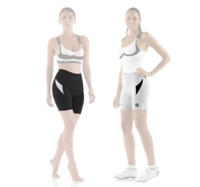 Santini Damen Radsportshorts fair Damen Fahrradshorts Gel Sitzpolster weiß schwarz