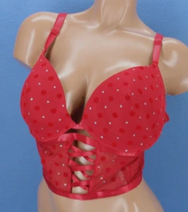 Black Fuchsia Underwire Lined Full Coverage Longline Bustier Bra Size 3X #D8984 - Picture 1 of 6