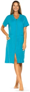Damen Hauskleid Homewear Strandkleid COMTESSA Baumwolle Frottee türkis Gr.50 NEU - Bild 1 von 3