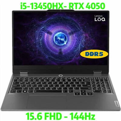 Lenovo LOQ 15IRX9 15.6" FHD Gaming Laptop,Core i5-13450HX, RTX 4050,Win 11 Pro - Image 1 of 4