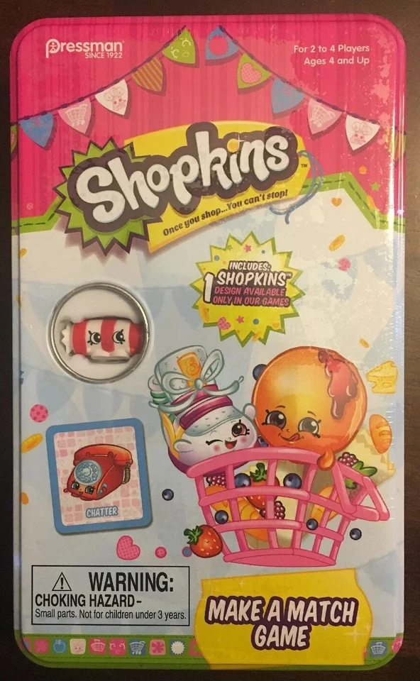 Pressman Shopkins Make a Match Game in Tin