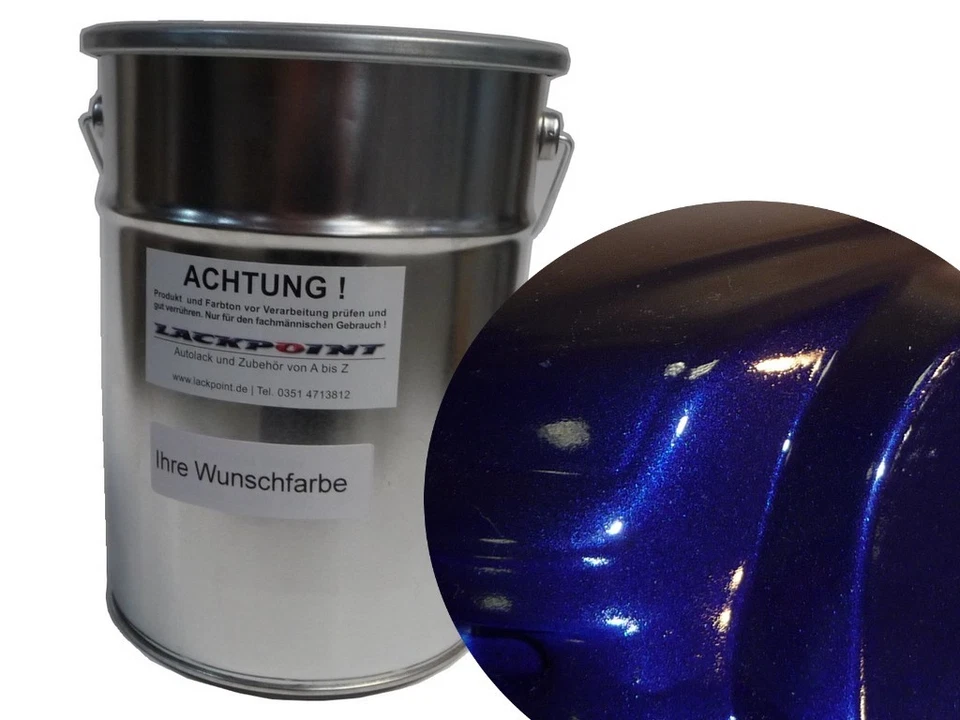 1 Litre 2K Car Paint Dark Blue Metallic Without Lacque & Dilution Lackpoint - Image 1 of 1