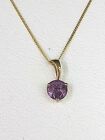   Amethyst 9ct Yellow Gold Hallmarked Pendant on 18" / 45cm Gold Chain