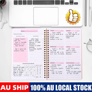 A5 Daily Weekly Planner Agenda Notebook Weekly Goals Schedules Office School - Picture 1 of 14