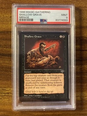 MTG✨SHALLOW GRAVE✨Mirage PSA 9 MINT RARE Instant RESERVE LIST 1996 Low POP ! - Image 1 of 2