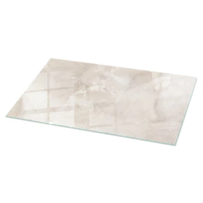 Glas Tischplatte Rechteckig Dekor Glasscheibe Grafische Marmorkomposition 100x50 - Bild 1 von 4
