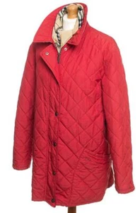 Fabulous BURBERRY LONDON quilted jacket RED UK 14 16 US 12 14 D 40 46 L XL MINT - Picture 1 of 12