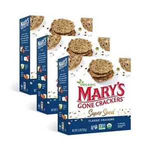 (3 Pack) Mary's Gone Crackers® Organic Super Seed Classic Crackers, 5.5 Oz Vegan - Picture 1 of 5