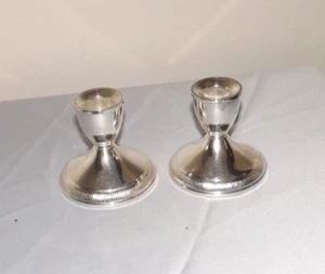 Duchin Sterling Silver Candlestick Holders 3 1/2 Inches Weighted - Picture 1 of 2