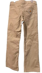 CARHARTT PANTS Boys Youth Sz 10 Brown Canvas Carpenter - Picture 1 of 7