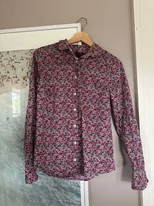 J. Crew Liberty of London Botton Down Floral Blouse SZ 4 - Picture 1 of 5