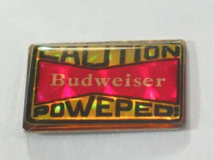 Vintage Caution Budweiser Powered  Enamel Pin   - Picture 1 of 3