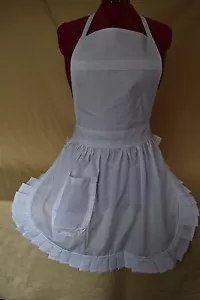 RETRO VINTAGE 50er STYLE VOLLSCHÜRZE / PINNY - WEISS - Bild 1 von 3